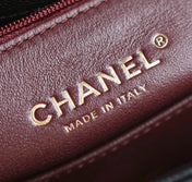 CHANEL 25S FLAP BAG 24 CM IN BLACK LAMBSKIN WITH GOLD HARDWARE