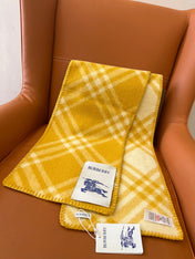 CHECK WOOL 182 CM SCARF AMBER YELLOW 405053