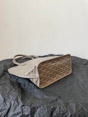 ANJOU MINI BAG 20 IN GREY MIX GREEN GOYARDINE CANVAS AND CALFSKIN
