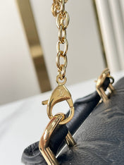 NANO MADELEINE 21 IN BLACK EMBOSSED CALFSKIN GOLD HARDWARE
