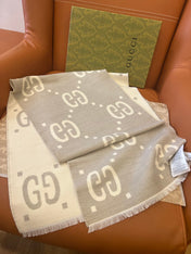 GUCCI 25S SCARF 190 IN WOOL SILK 636368