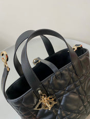 MINI TOUJOURS BUCKET BAG 18 IN BLACK CANNAGE CALFSKIN
