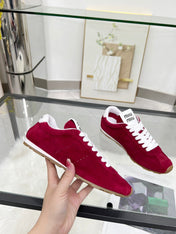 MIUMIU 26S SNEAKERS IN WINE RED SUEDE