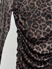 YSL 25S LEOPARD PRINT SKIRT STYLE 44