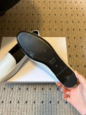CELINE 26S FLAT LOAFERS IN WHITE LAMBSKIN