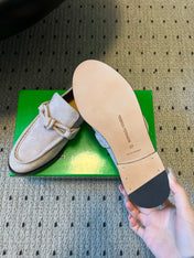 BOTTEGA VENETA 26S LOAFERS IN LIGHT BEIGE SUEDE