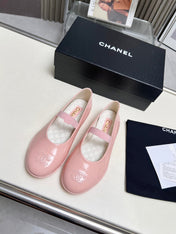 CHANEL 26S MARY JANE FLATS IN PINK CALFSKIN