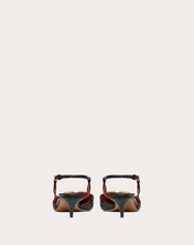 VLOGO SIGNATURE BLACK CALFSKIN SLINGBACK PUMP