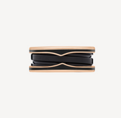 ZERO 1 TWO-BAND WITH MATTE BLACK CERAMIC PINK GOLD RING