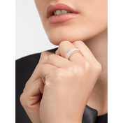 ZERO 1 TWO-BAND LOOPS AND WHITE CERAMIC SPIRAL PINK GOLD RING