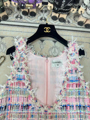 CC V-Shift Dress Multicolor Tweed