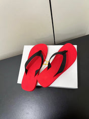 THE ROW THICK-SOLED FLIP FLOPS IN RED RUBBER