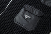 PRADA ZIP-UP IN BLACK WOOL