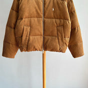 RALPH LAUREN CORDUROY DOWN JACKET IN TAN BROWN