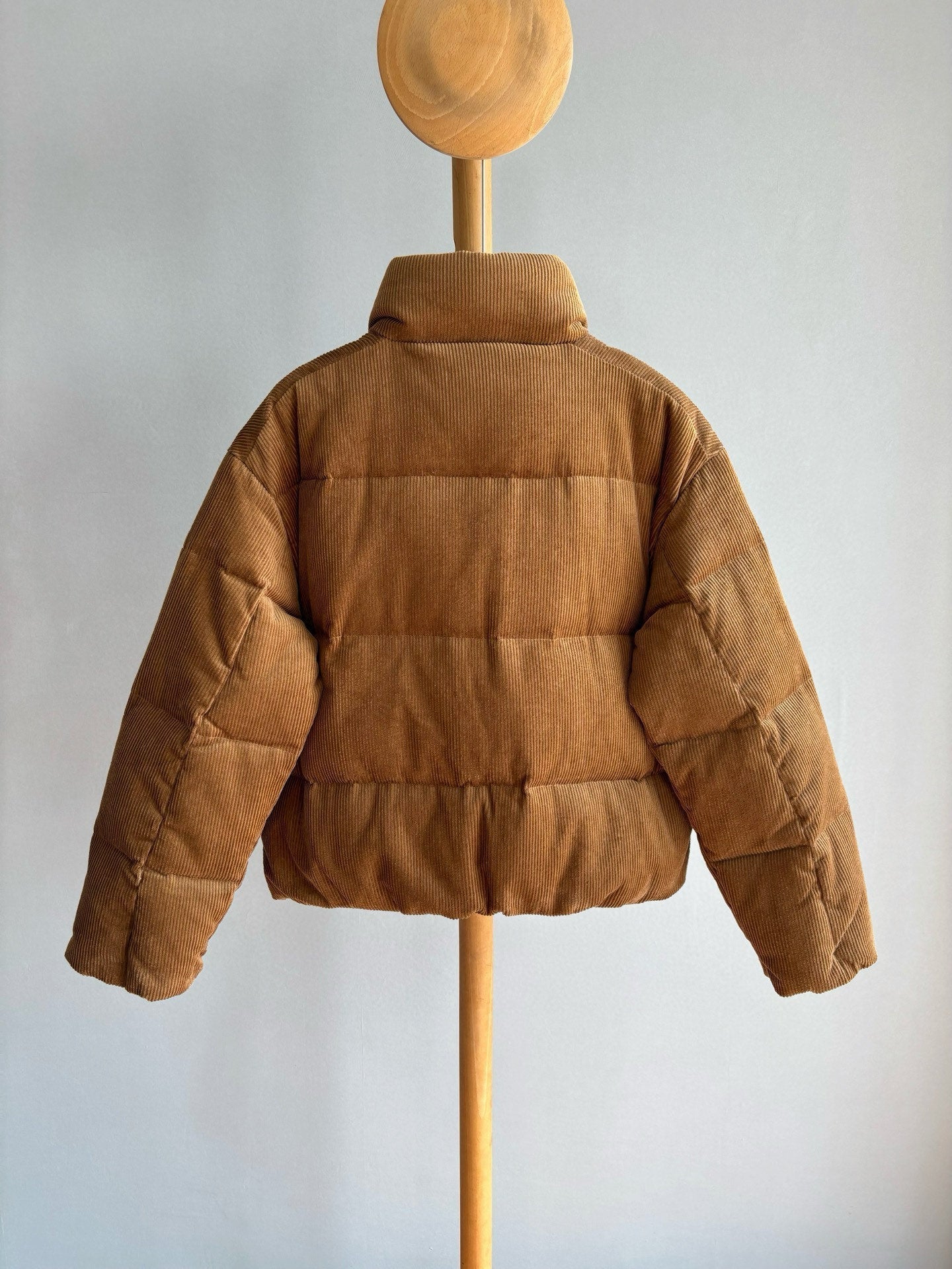 RALPH LAUREN CORDUROY DOWN JACKET IN TAN BROWN
