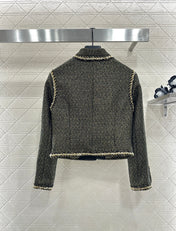 CHANEL SET IN BLACK MIX GOLD-TONE TWEED