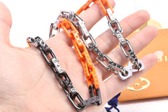 LOUIS VUITTON ORANGE BAMBOO SPLICING NECKLACE