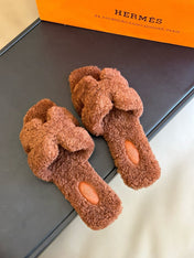 0RAN SANDAL SHEARLING BROWN