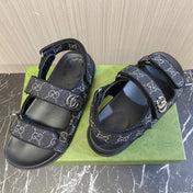 GG CLASSIC CANVAS SANDALS BLACK