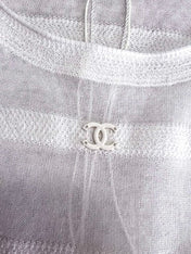 CC See-through Striped Short Sleeves T- shirt Cotton