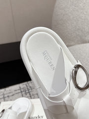 ARC CLOG MULES IN WHITE LAMBSKIN