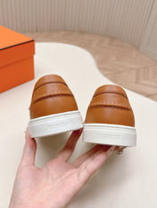 HM 25S SLIP-ON IN BROWN LAMBSKIN