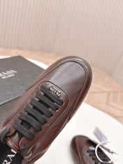 PRADA 26S MARY JANE SHOES IN DARK BROWN CALFSKIN