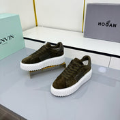 TOM FORD 26S SNEAKER HOGAN IN MOSS GREEN SUEDE