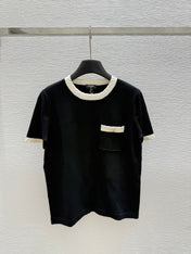 CC SHORT-SLEEVE CREW NECK KNIT TOP 267987