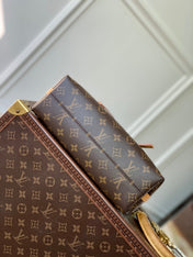 CARRY ALL 26 IN BROWN MONOGRAM CANVAS AND CALFSKIN GOLD HARDWARE