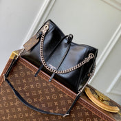 CARRYALL CARGO VIBE BB 26 IN BLACK LAMBSKIN BORWN MONOGRAM TAG