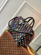 SPEEDY SOFT 30 IN COLORFUL MONOGRAM PATTERN AND BLACK COATED CANVAS