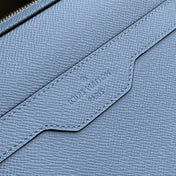 TRIO MESSENGER BAG 25 IN BLUE MONOGRAM COATED CANVAS AND CALFSKIN