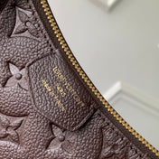 EASY POUCH ON STRAP 19 IN DARK BROWN MONOGRAM EMBOSSED LOGO CALFSKIN