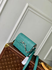 STEAMER WEARABLE WALLET 18 IN TEAL GREEN MONOGRAM TAURILLON CALFSKIN