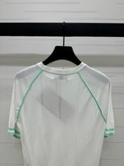 MIU 25S RAGLAN CREW NECK STRIPED KNIT SWEATER 264105
