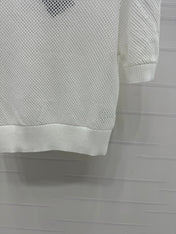 PRAD 25S HOLLOW KNIT SHORT SLEEVE TOP 264134