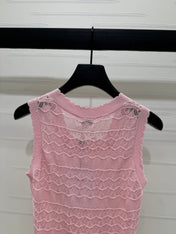 CHANEL 25S HOLLOW KNIT VEST 264158