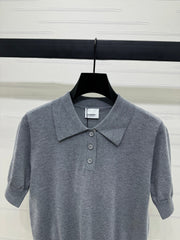 BURBERRY SHORT-SLEEVE KNITTED POLO SHIRT 274846