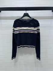 CHANEL 25S LONG SLEEVE OPEN-KNIT SWEATER STYLE 162