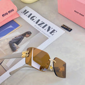 LOGO SQUARE SUNGLASSES 499927 IN METAL