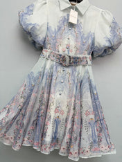 ZIMMERMANN 26S PUFF SLEEVE SHIRT DRESS STYLE 100
