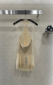 CHANEL 25S KNITTED HALTER TANK TOP 604