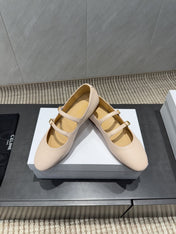 CELINE 26S BALLET FLATS IN BEIGE CALFSKIN