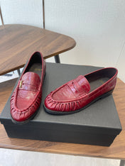 YSL 26S LOAFER IN DARK RED CALFSKIN