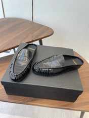 YSL 26S LOAFER MULES IN BLACK CALFSKIN