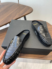 YSL 26S LOAFER MULES IN BLACK CALFSKIN