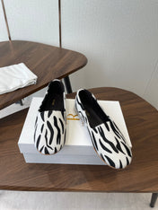 THE ROW 26S MARY JANES IN WHITE ZEBRA PRINT PONY HAIR