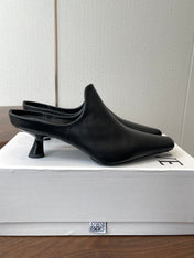 LOEWE 26S EMILY MULE 55MM IN BLACK CALFSKIN