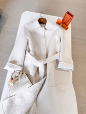 HERMES 25S BELTED CASHMERE PEACOAT 268